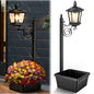 2 In 1 Outdoor Planter w/ Solar Light, Freestanding
