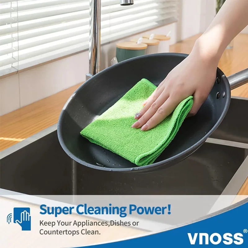 10-Pack Multi-Color Absorbent Microfiber Kitchen Cleaning Towel