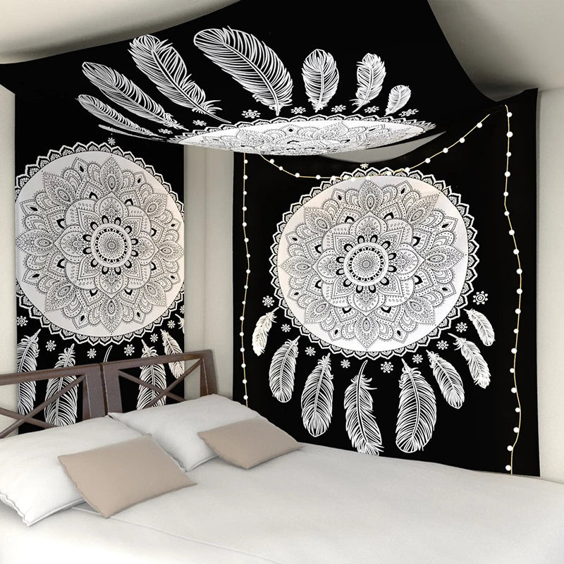 Polyester Mandala Print Tapestry Wall Hanging
