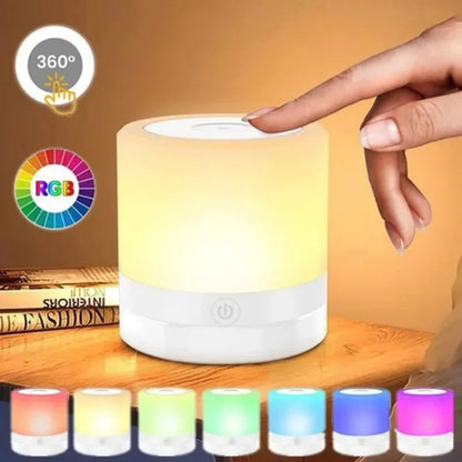 7 Colors Night Light Dimmable LED  Sensor Wooden Bedside Table Lamp with  Adjustable Brightness Remote Control