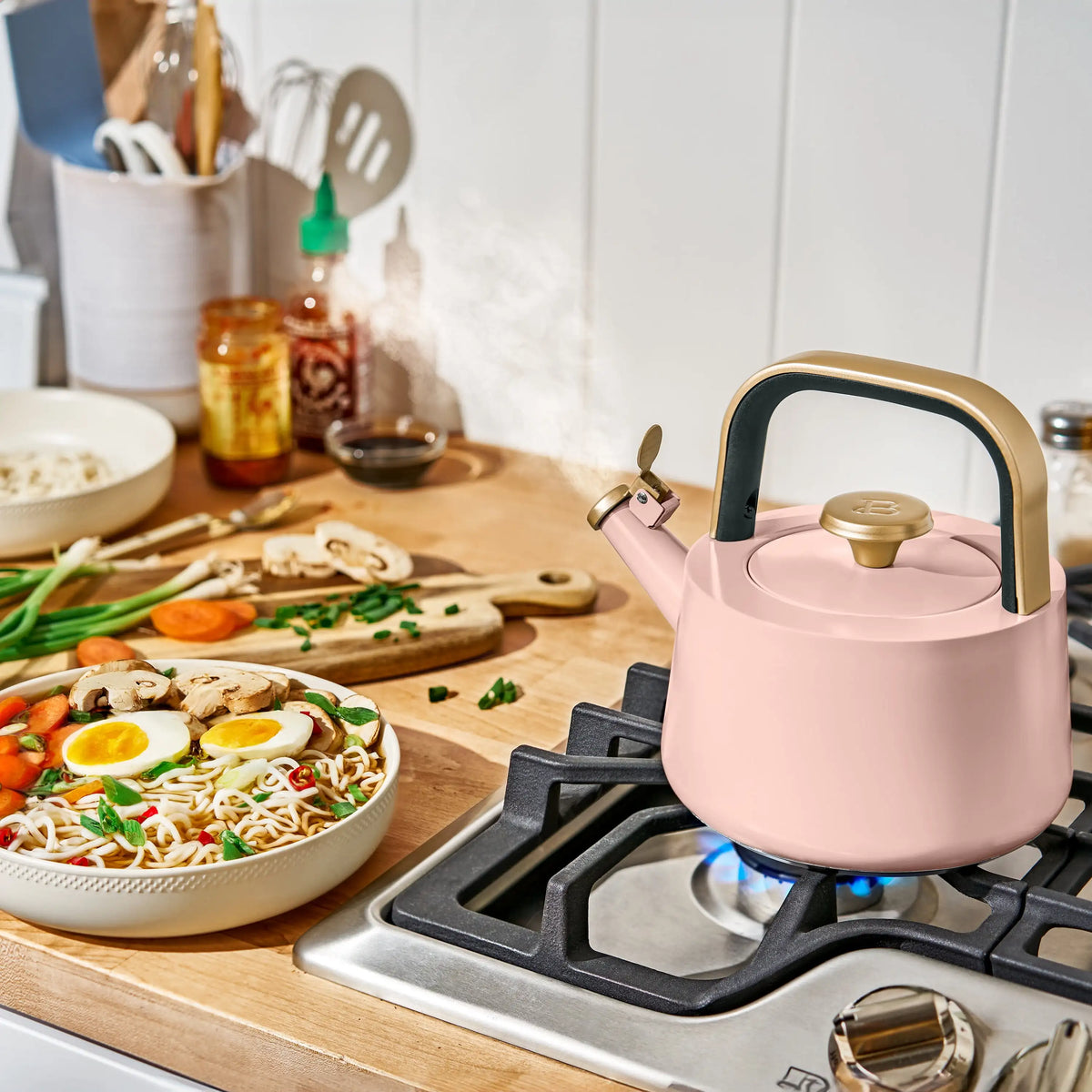 Beautiful 1.8L Ceramic Non-Stick Stovetop Tea Kettle, Sage Green by Drew Barrymore