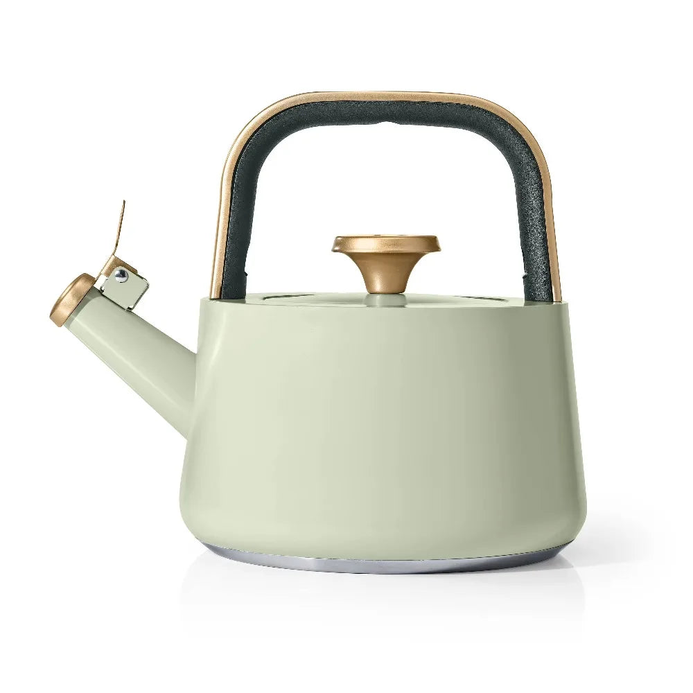 Beautiful 1.8L Ceramic Non-Stick Stovetop Tea Kettle, Sage Green by Drew Barrymore