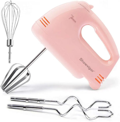 7 Speed Portable Electric Handheld Mixer with 5 Stainless Steel Accessories