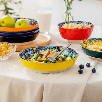 12/16/18/24 Piece Ceramic Dinnerware Set, Stoneware Bohemian Style