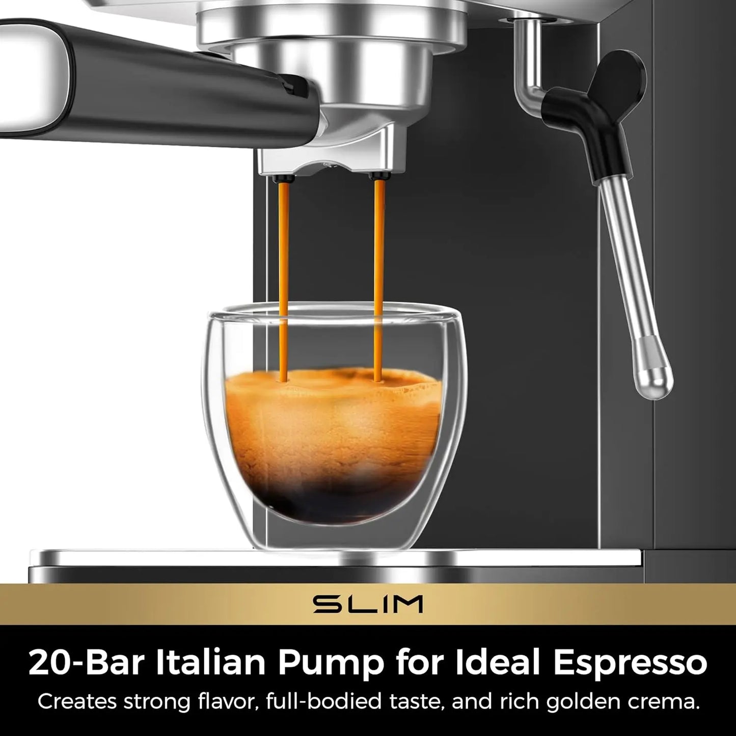 20 Bar Espresso Machine with Milk Frother,Perfect for Home Latte & Cappuccino