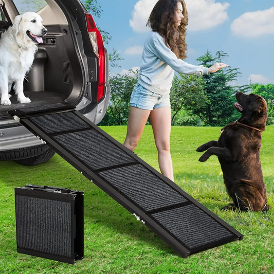 Upgraded Folding Dog Ramp For Cars With Non-Slip Surface, Portable