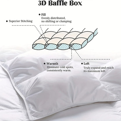 Luxurious All-Season Goose Down Feather Comforter, Duvet Insert