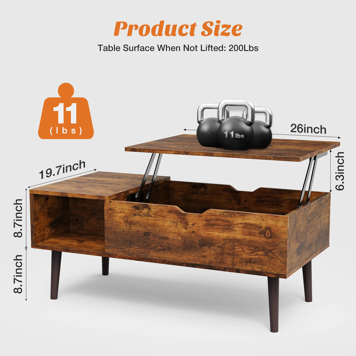 39.37"x19.7" Wood Living Room Lift Top Coffee Tables, Adjustable Storage Shelf, Easy Lift Or Lower