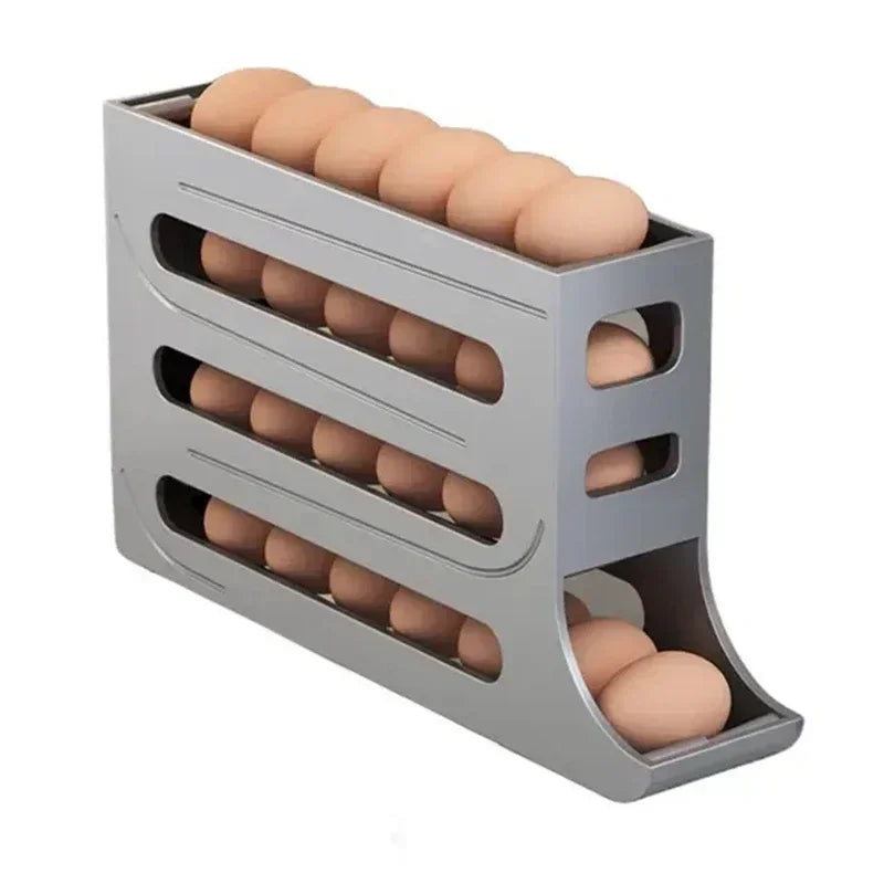 Egg Storage Box, 4 Layers Automatic Rolling Egg Holder