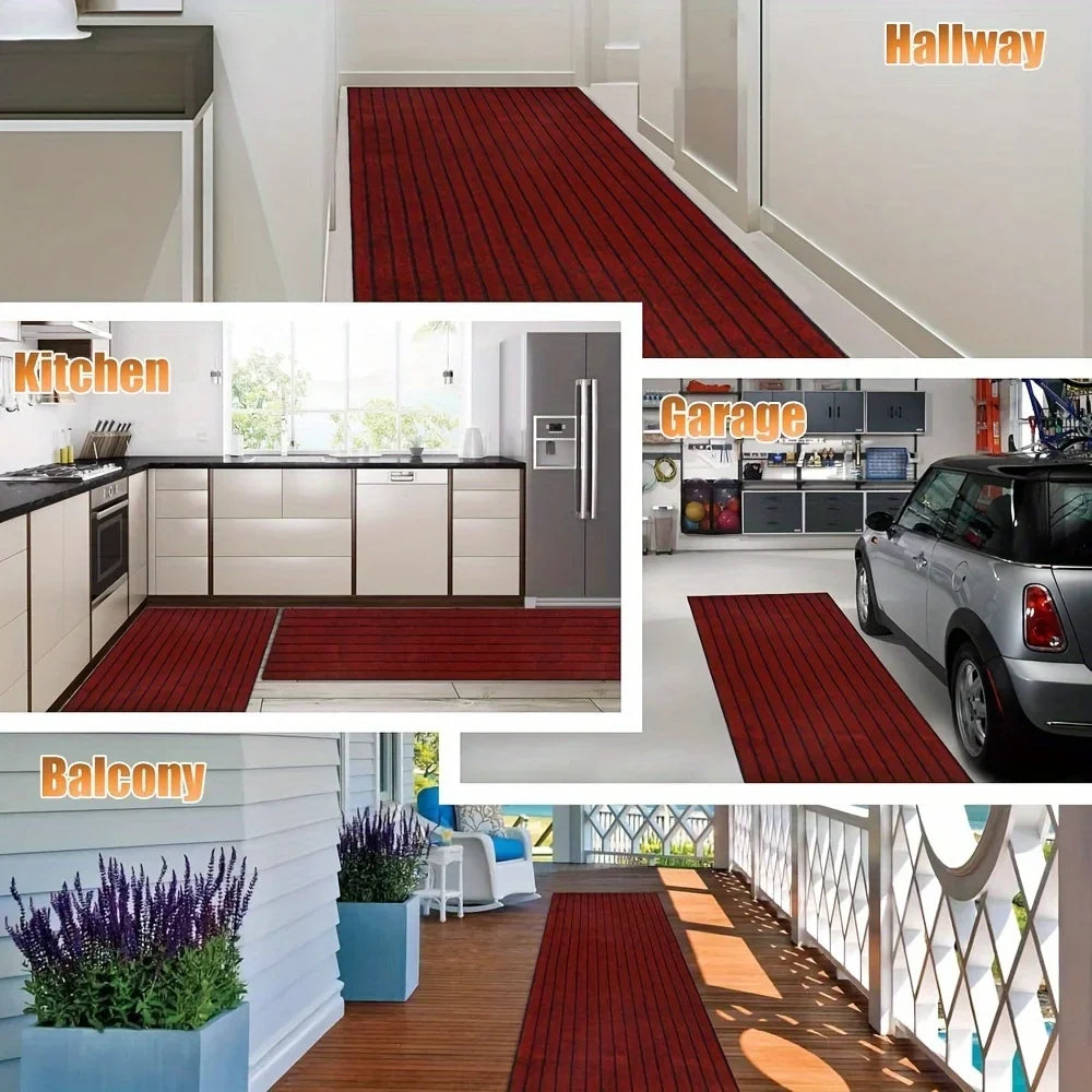 1pc (1800G/Square Meter) Runner with Rubber Backing, Non-Slip, Washable, Indoor And Outdoor