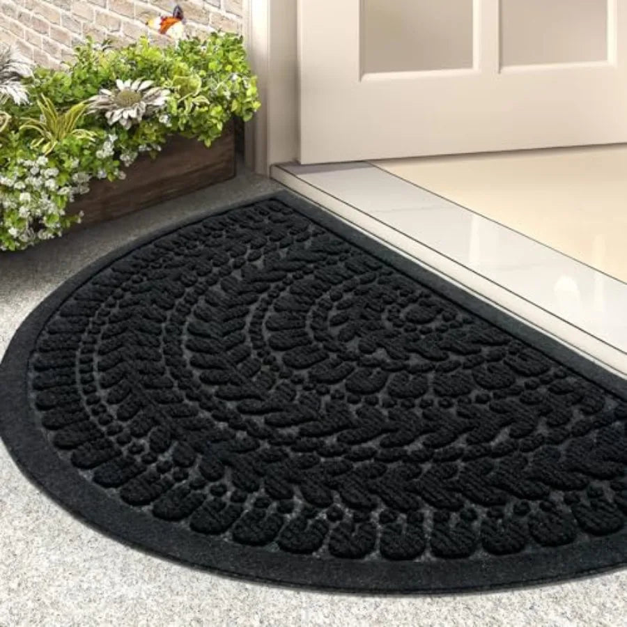Half Circle Welcome Mat 17x30, Indoor and Outdoor