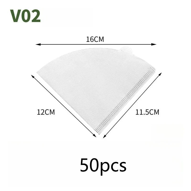 50/100pcs Disposable Cone Coffee Filter Paper for Pouring and Drip Coffee Machines