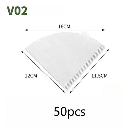 50/100pcs Disposable Cone Coffee Filter Paper for Pouring and Drip Coffee Machines