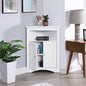 Free Standing Corner Cabinet - Bathroom Floor Storage with Doors & Shelves, Multi-Purpose Sideboard for Kitchen Living Room