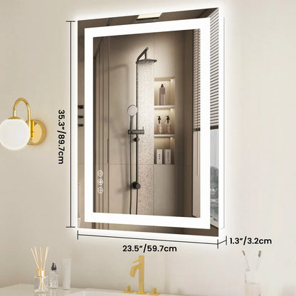36"x 24"LED Mirror Tempered Glass with Front Light and Backlit