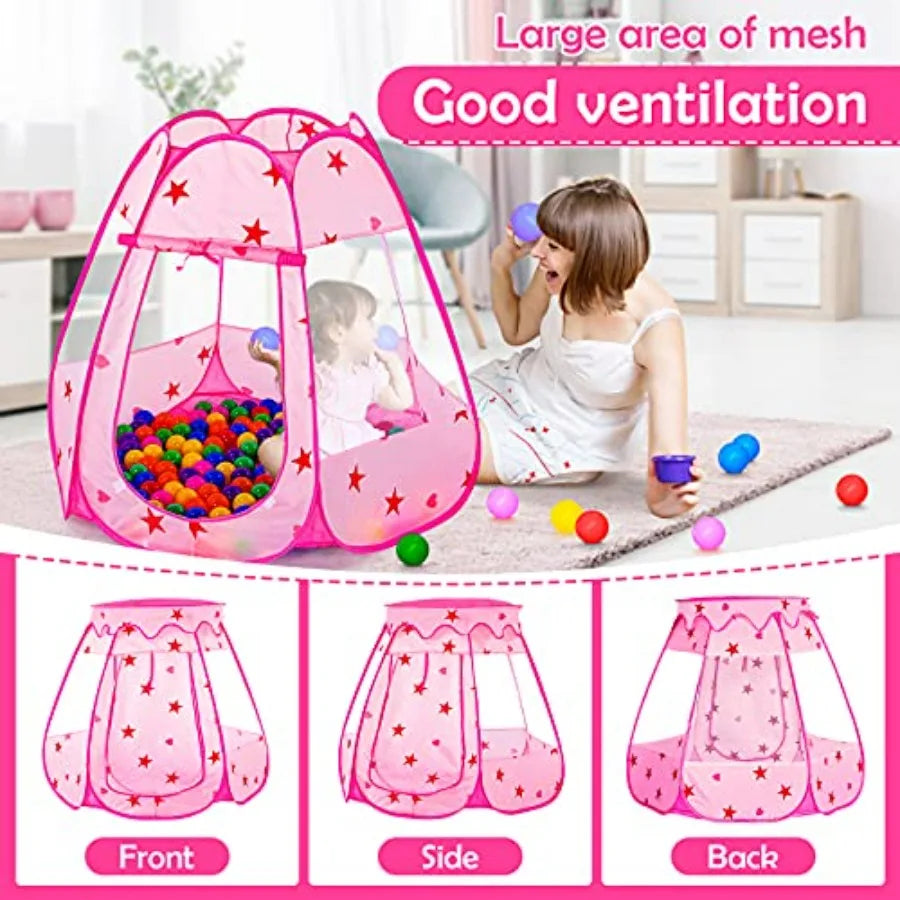 Baby Ball Pit for Toddler with 150 Balls, Pop Up Play Tent for Indoor Outdoor with Carry Bag