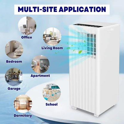 8,000 BTU Portable Air Conditioner, 3-in-1 Unit with Cooling, Dehumidifier & Fan, Remote Control