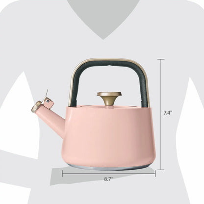 Beautiful 1.8L Ceramic Non-Stick Stovetop Tea Kettle, Sage Green by Drew Barrymore