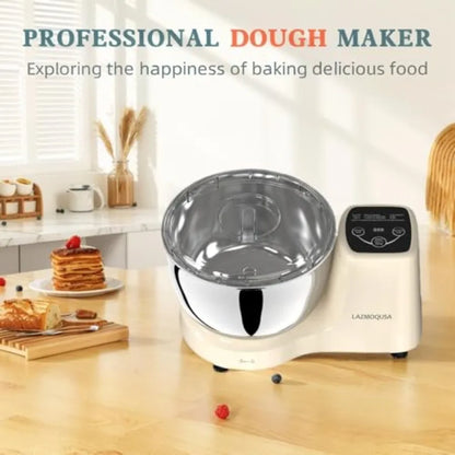 Electric Dough Mixer Maker 5.5 QT for Fermenting and Kneading with Stainless Steel Bowl and Smart Timing
