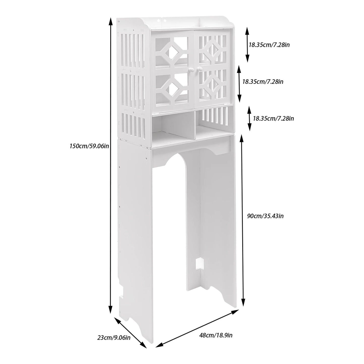 Bathroom Floor Cabinet, 4 Tier Over The Toilet Storage