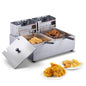 12L Electric Counter Top Deep Fryer w/Dual Removable Tanks -Commercial for Chicken French Fries Frying Chips