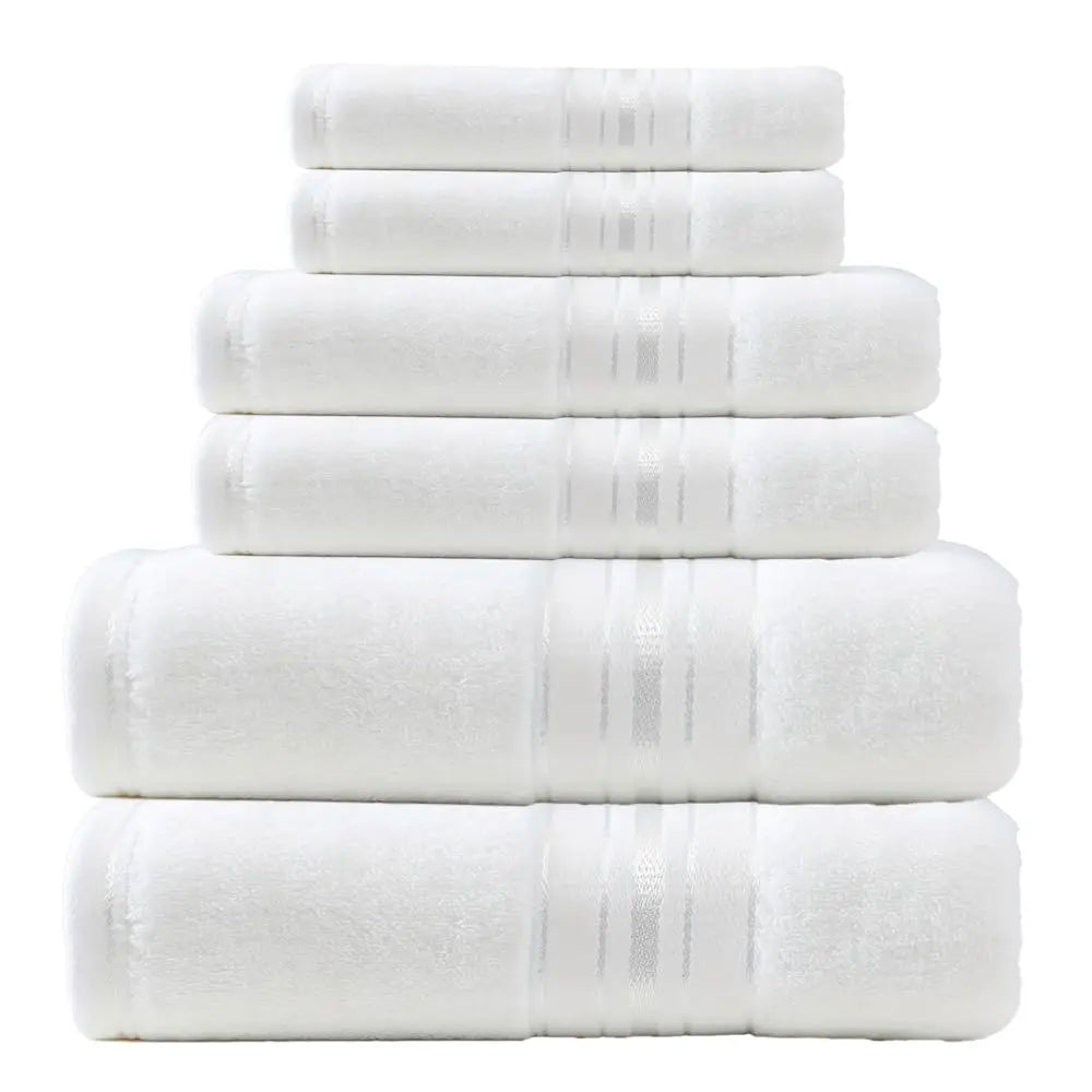 Luxury 6 Piece Towel Set, 2 Bath Towels 2 Hand Towel 2 Washcloths, 100% Cotton Turkish Towels