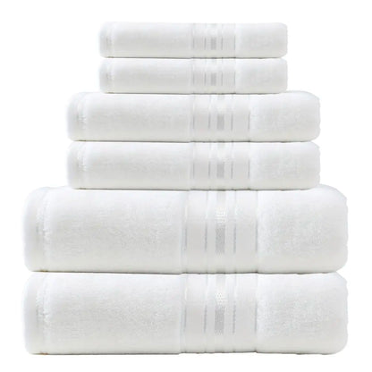 Luxury 6 Piece Towel Set, 2 Bath Towels 2 Hand Towel 2 Washcloths, 100% Cotton Turkish Towels