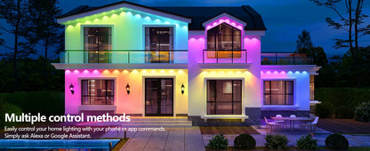 Smart Permanent Outdoor Lights for Eaves, IP67 Waterproof Light String with App Remote Control, Music Sync for House Roof Decor