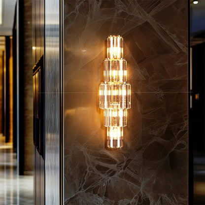 Modern Crystal Wall Lamp, 3-Layer Crystal Sconce