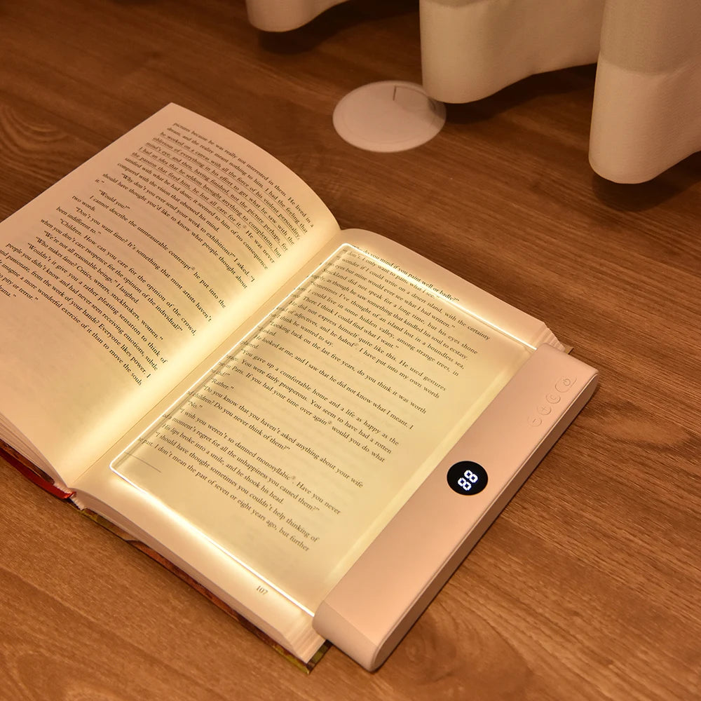 Book Light, LED,  Rechargeable, 3 Colors & Timer, Dimmable Panel