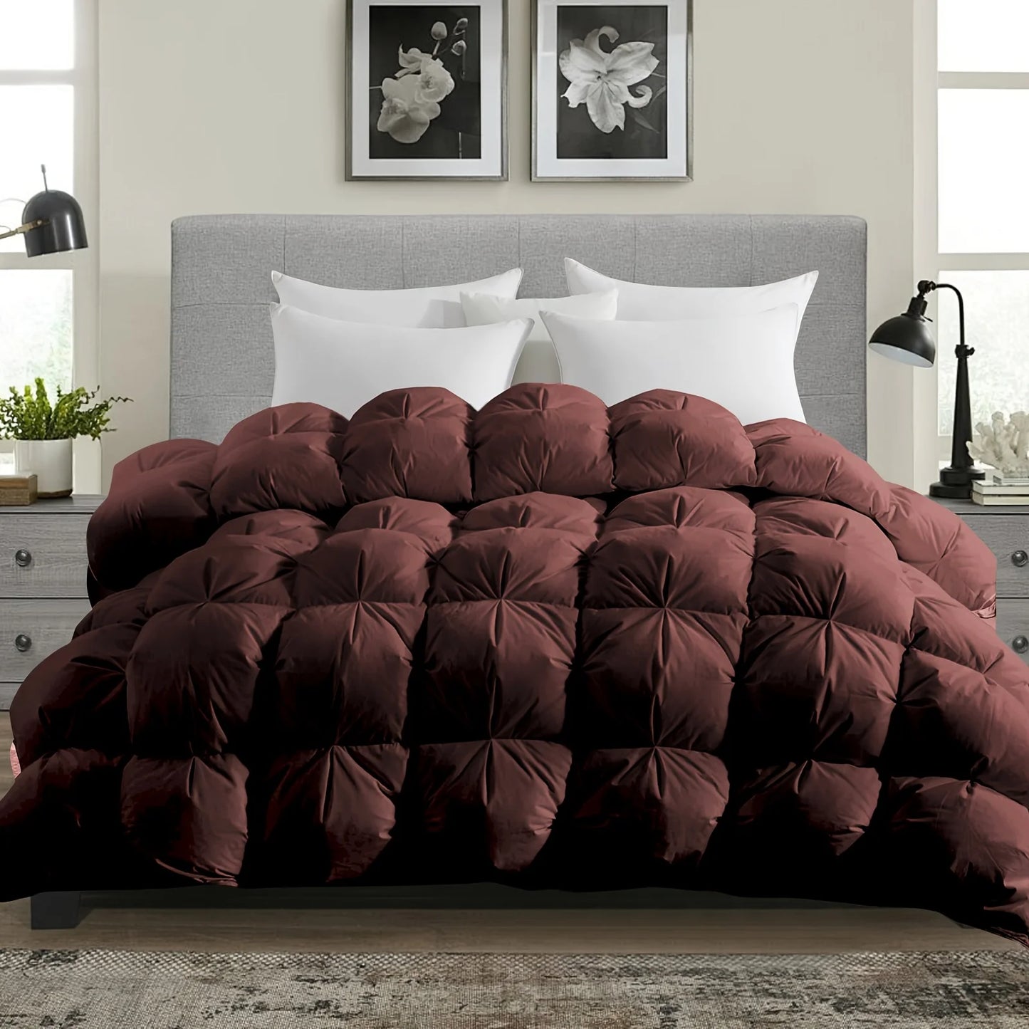 Luxurious All-Season Goose Down Feather Comforter, Duvet Insert