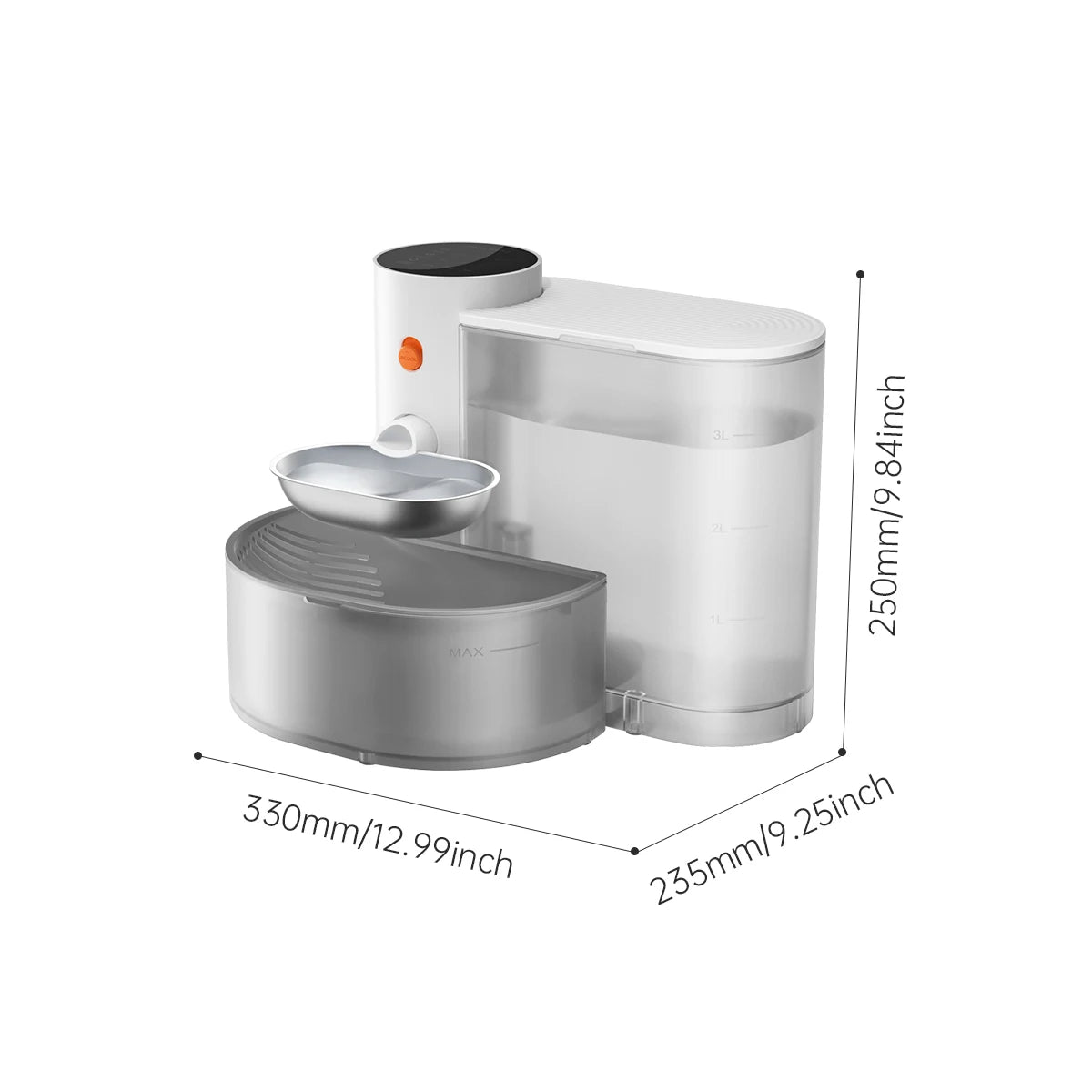 Stainless Steel Bowl, Pet Water Dispenser, Automatically Purifies, Wireless Drinking Bowl For Pets