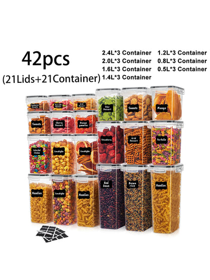 42pcs Sealed food storage containers with lids
