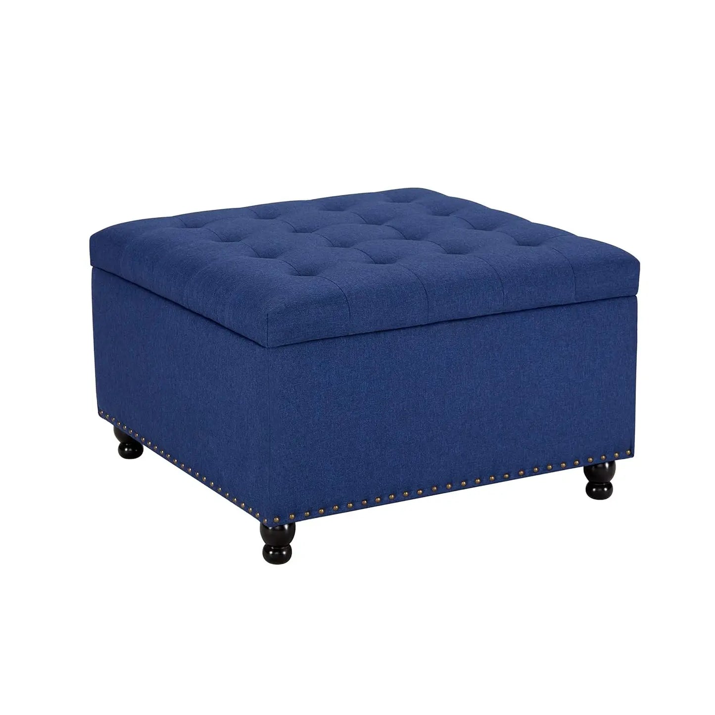 Large Square Storage Ottoman Bench, or coffee Table with Lift Top & Solid Wood Legs