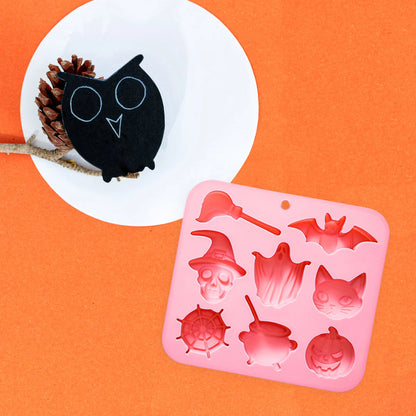 Spooky Halloween Silicone Cake Molds Set with Pumpkin Bat Skull and Ghost Shapes