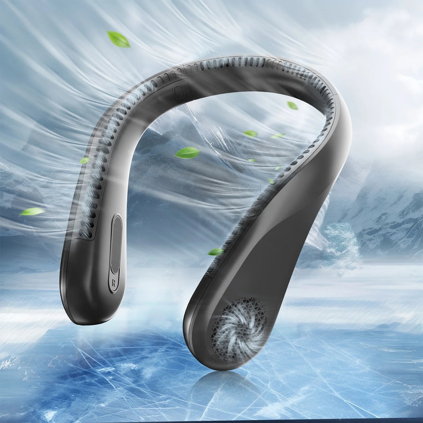 Portable Neck Fan, Rechargeable Bladeless and Wearable with 4 Speeds, 66 Vents