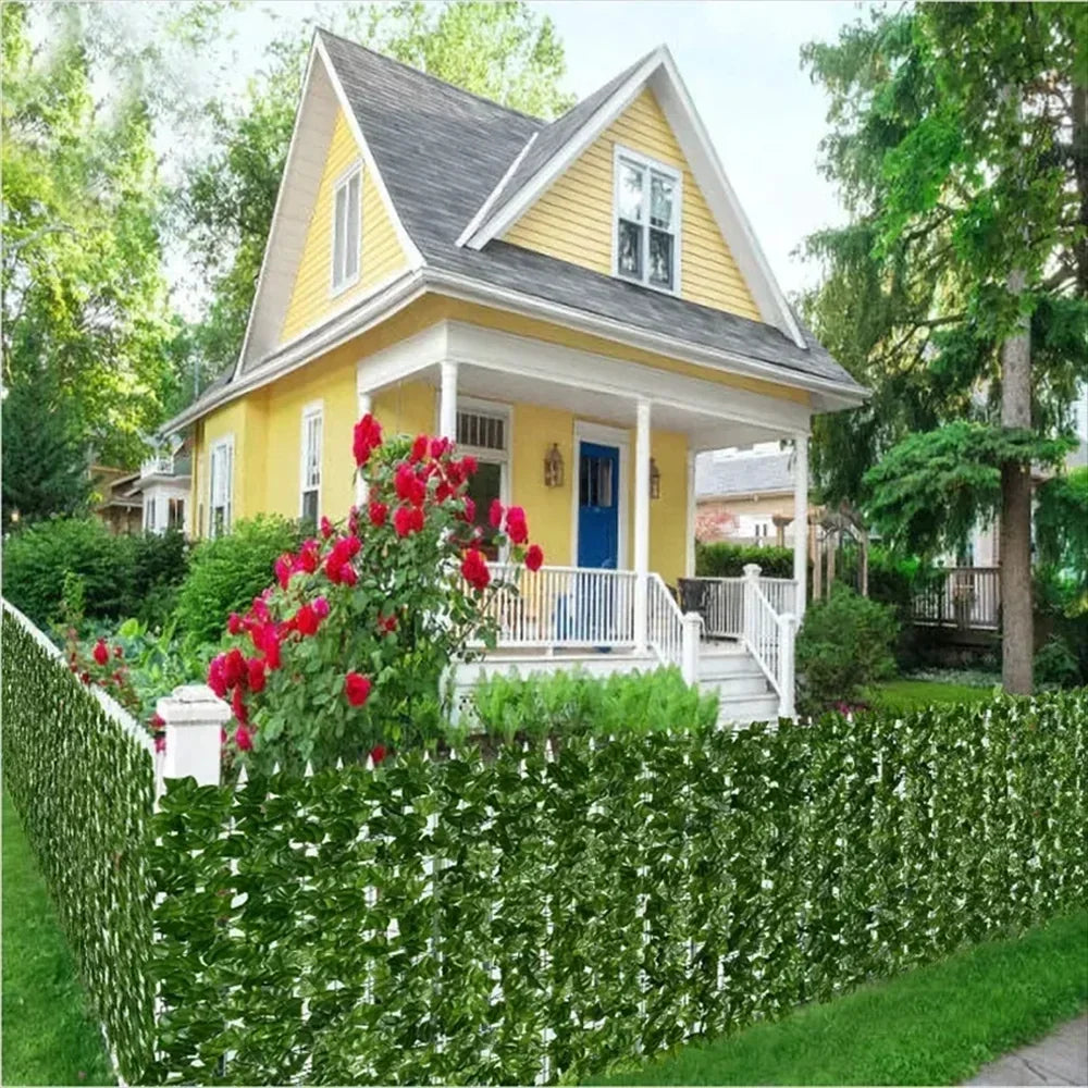Artificial Ivy Hedge Green Leaf Fence Panels Faux Privacy Fence Screen for Home Outdoor Garden Balcony Decoration