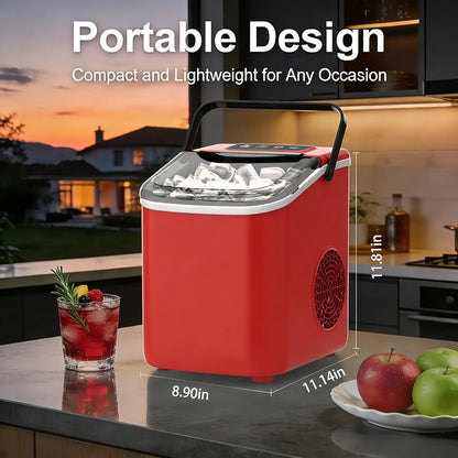 Countertop Ice Maker with Handle, Portable Self-Cleaning
