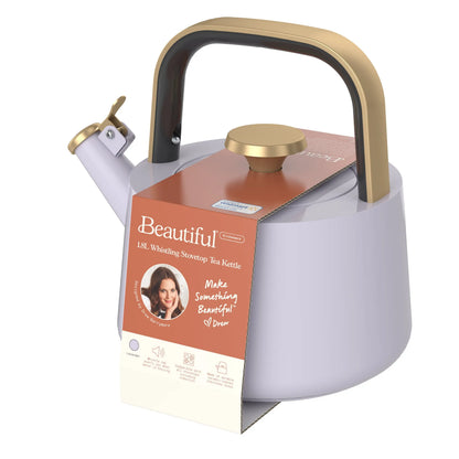 Beautiful 1.8L Ceramic Non-Stick Stovetop Tea Kettle, Sage Green by Drew Barrymore