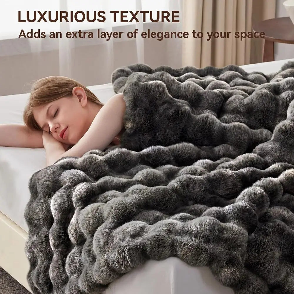 Throw Blanket, Plush Warm and Thick Blanket, Tie-dye Grey, 50''*60''