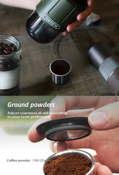 2 in 1 Portable Coffee Machine, Hot/Cold Water Manual Espresso Maker For Capsule & Ground