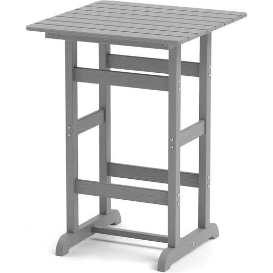 30 Square Outdoor Patio Bar with Slatted Top for Bistro, Poolside, Backyard, Balcony Use