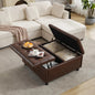 Large Square Storage Ottoman Bench, or coffee Table with Lift Top & Solid Wood Legs