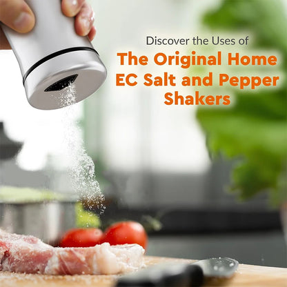 Glass Salt/Pepper Shakers, Stainless Steel Spice Dispenser with Adjustable Pour Holes, Kitchen Items