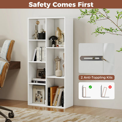 7-Cube Bookcase, Vertical or Horizontal Freestanding w/ 7 Compartments