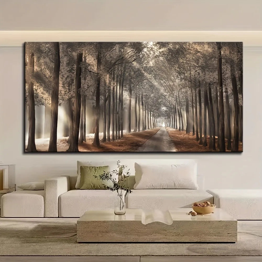 Mountain night canvas painting with  1.5 inch thick solid wood pine frame