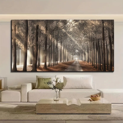 Mountain night canvas painting with  1.5 inch thick solid wood pine frame