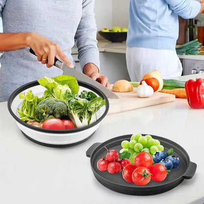 2 In 1 Microwave Splatter Cover with Tray, Vented Collapsible Microwave Cover For Food