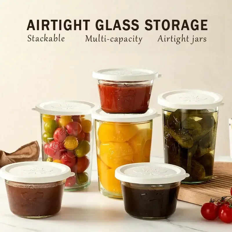 800ml 27oz Wide Mouth Glass Canning Jars, Airtight Food Storage Containers with Measurement Marks, Leakproof Clear, Fermenting Sourdough Starter Jar, Kitchen Pantry Organization