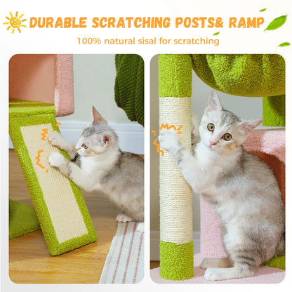 Large Cat Tree for Indoor Cats, Multi-Level Tower with Spacious Condos, Sisal Scratching Pad